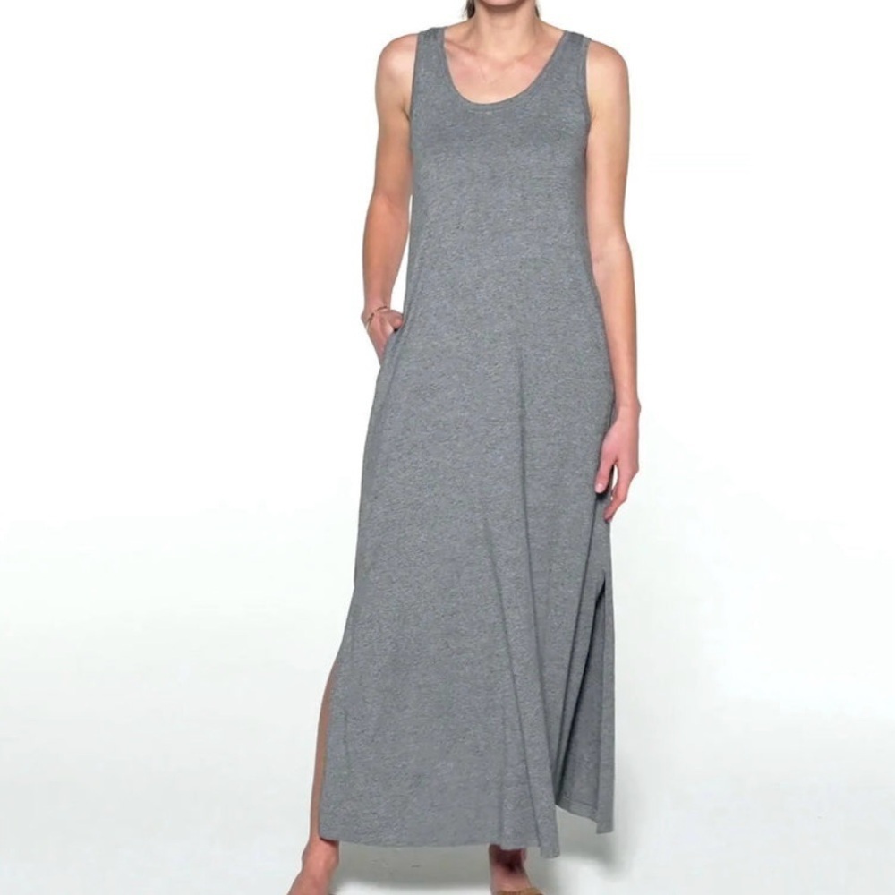 Free Fly Heritage Midi Dress Grey Pockets Size Medium